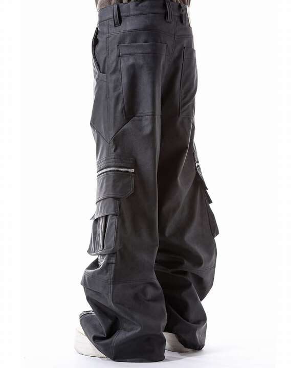 A.F ARTEFACT/Synthetic Leather Cargo Buggy Pants