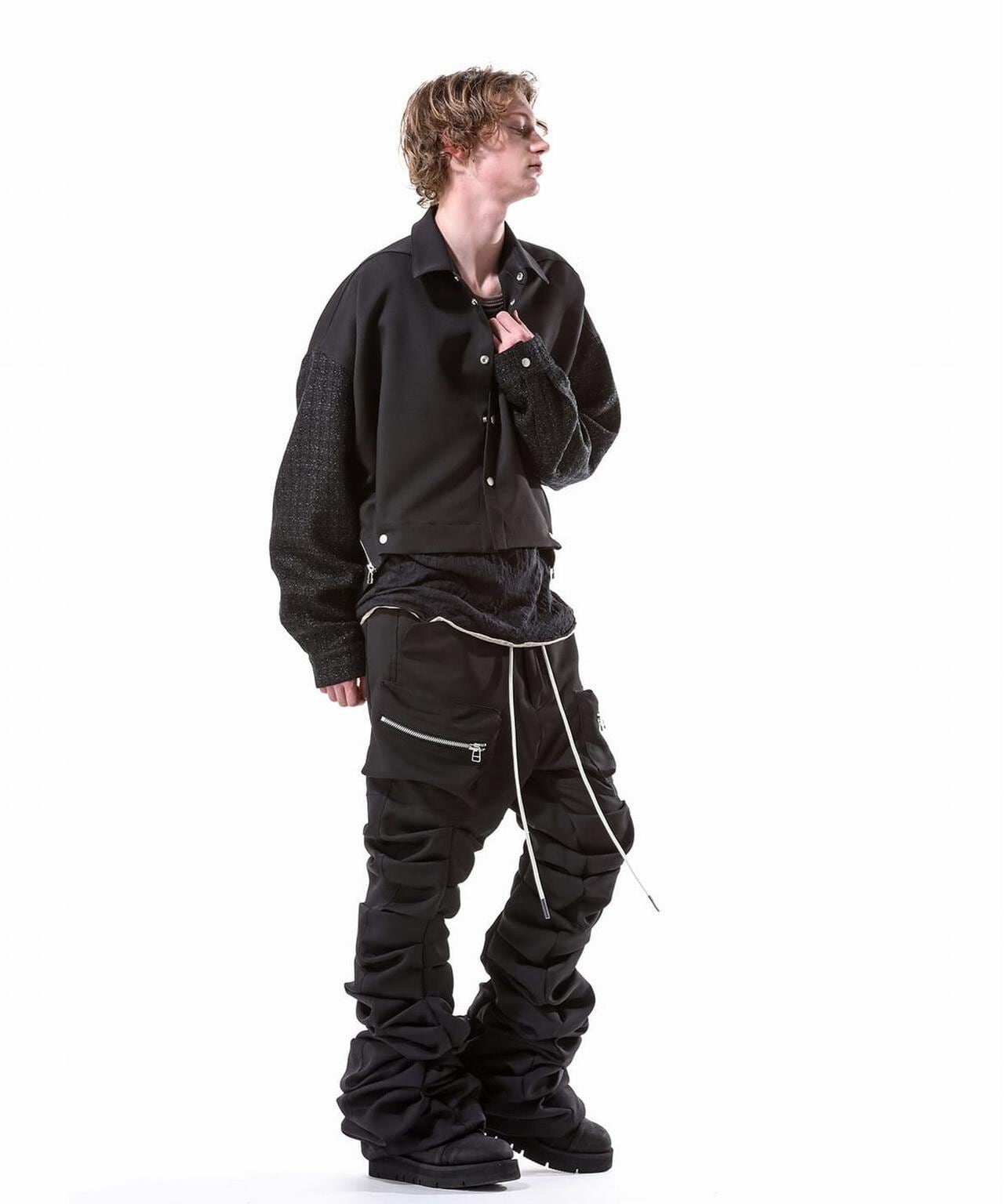 A.F ARTEFACT/Twill Monster Tuck Flare Baggy Pants