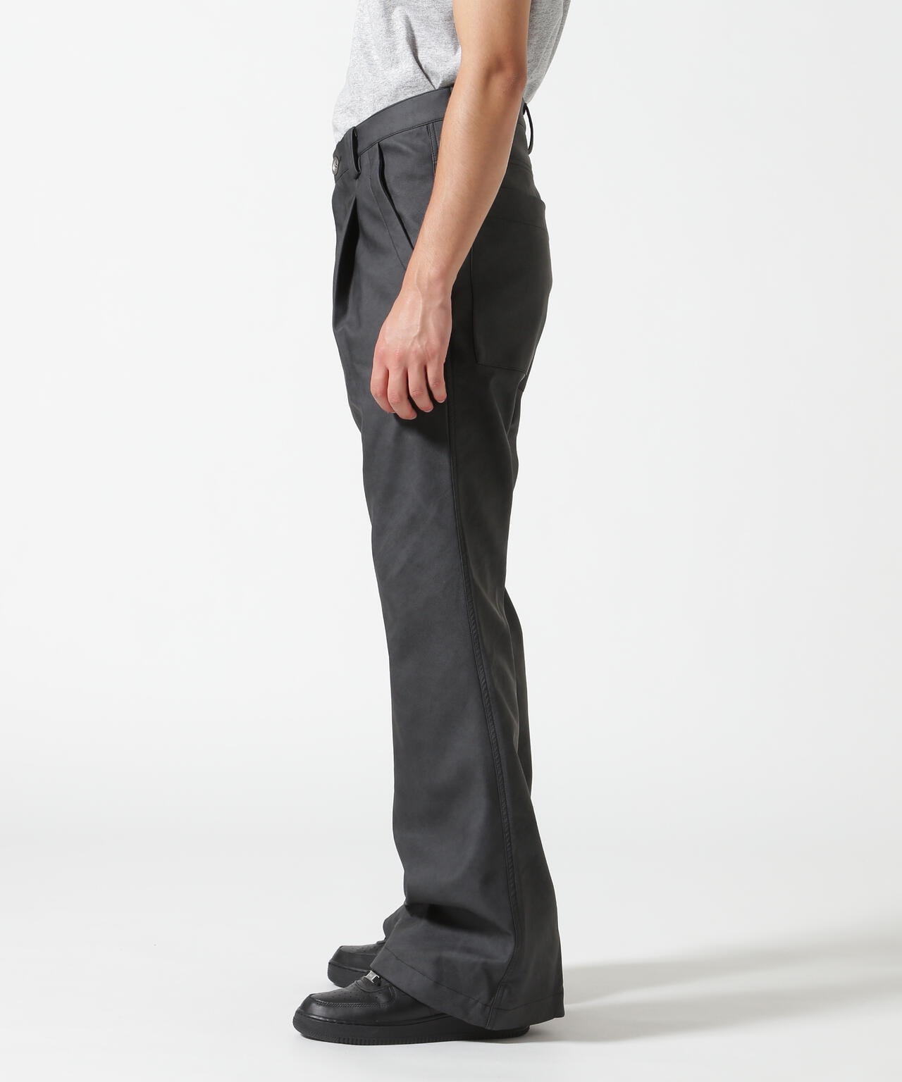 A.F ARTEFACT/Synthetic Leather Flare Baggy Pants