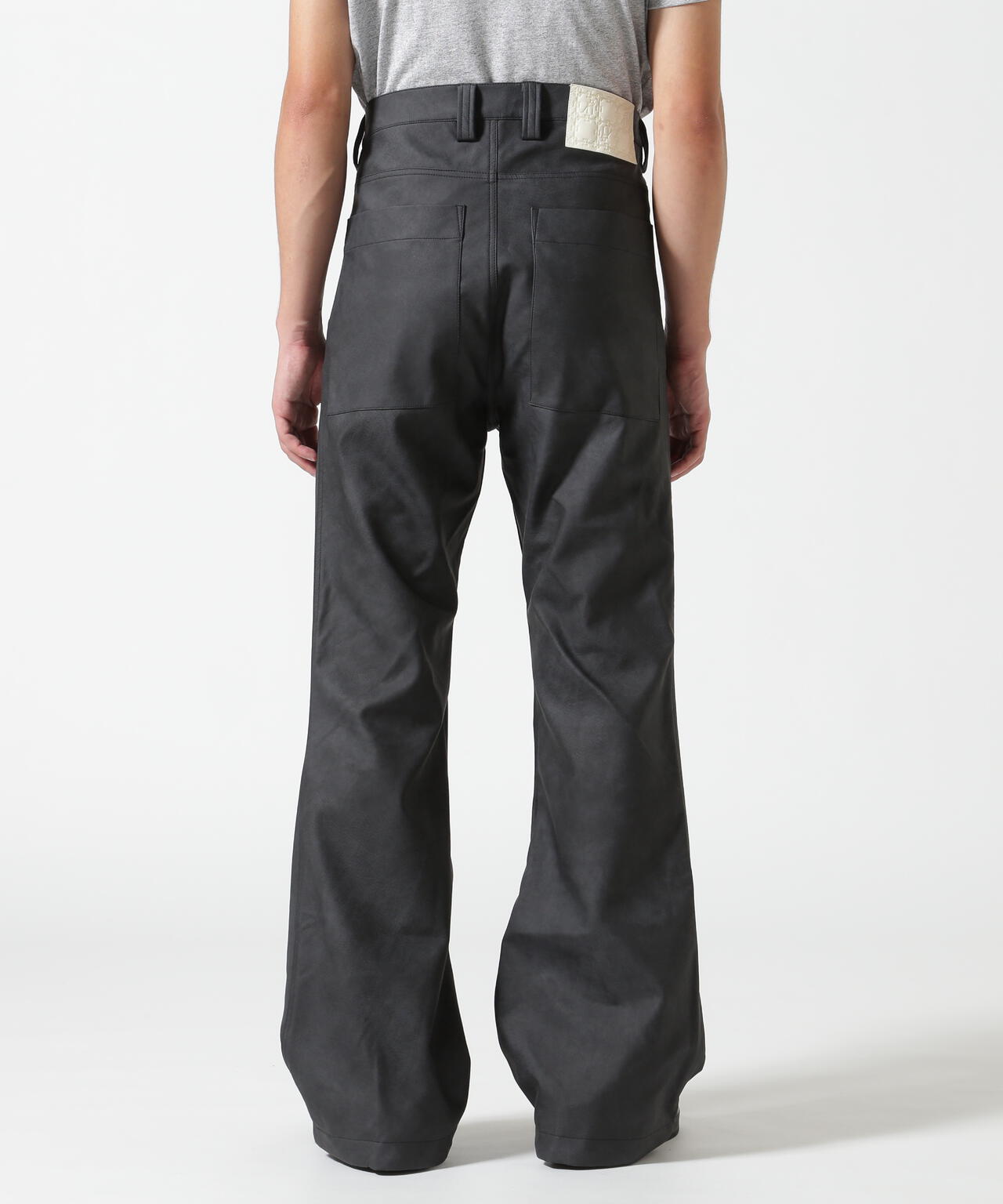 A.F ARTEFACT/Synthetic Leather Flare Baggy Pants