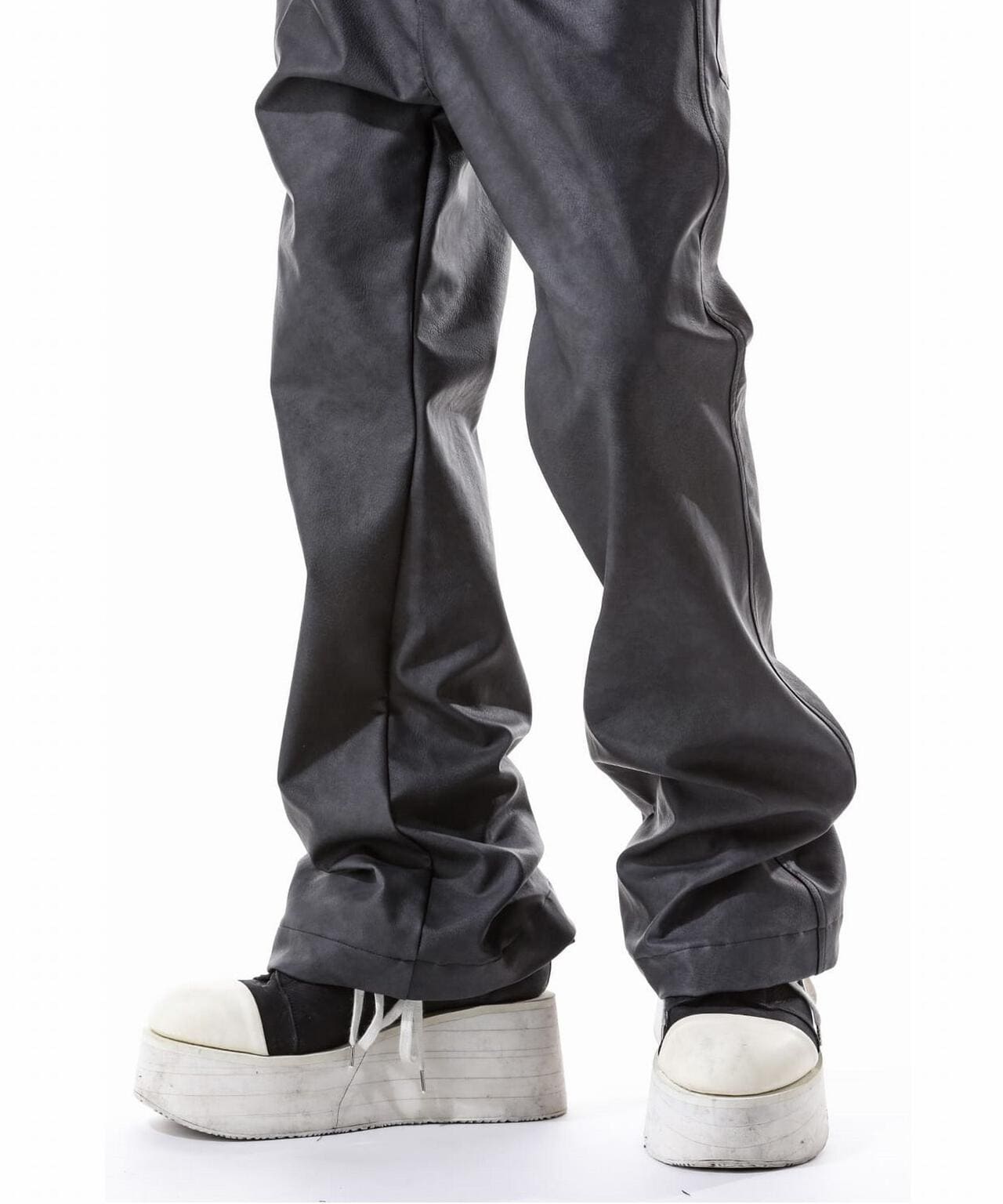 A.F ARTEFACT/Synthetic Leather Flare Baggy Pants