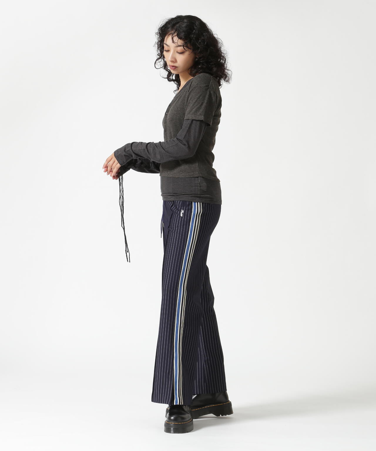 MAISON SPECIAL/Side Line Jersey Straight Pants