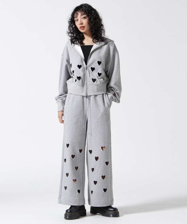 MAISON SPECIAL/Many Heart Cutouts Sweatpants