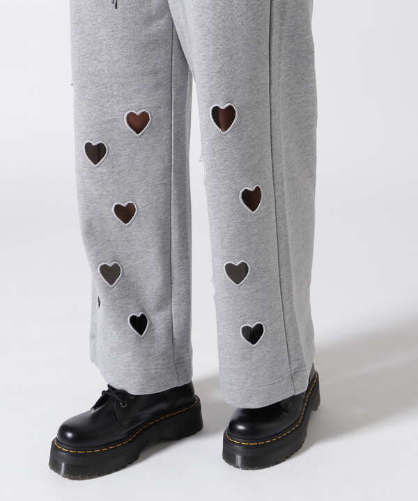 MAISON SPECIAL/Many Heart Cutouts Sweatpants