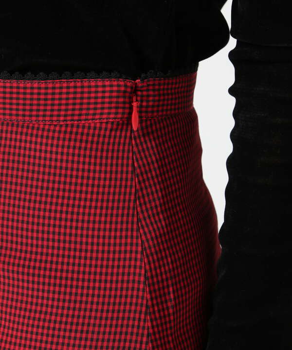 MAISON SPECIAL/Gingham Checkered Maxi Skirt