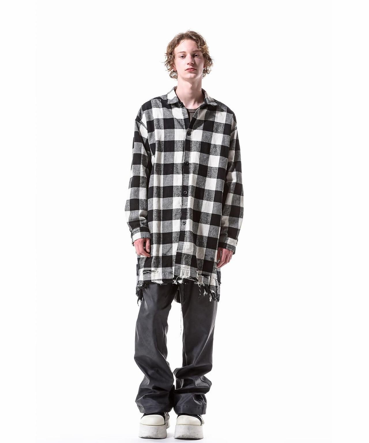 A.F ARTEFACT/Damage CheckPattern LongShirts