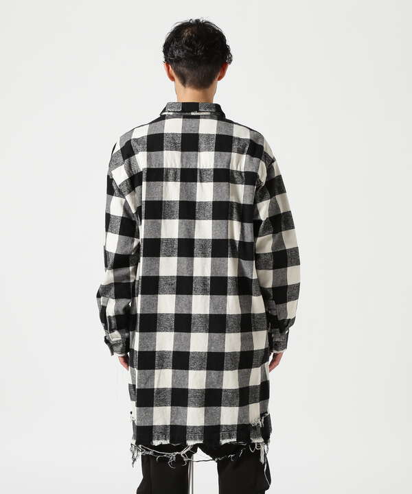 A.F ARTEFACT/Damage CheckPattern LongShirts