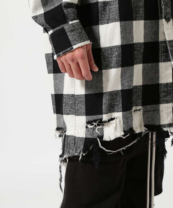 A.F ARTEFACT/Damage CheckPattern LongShirts