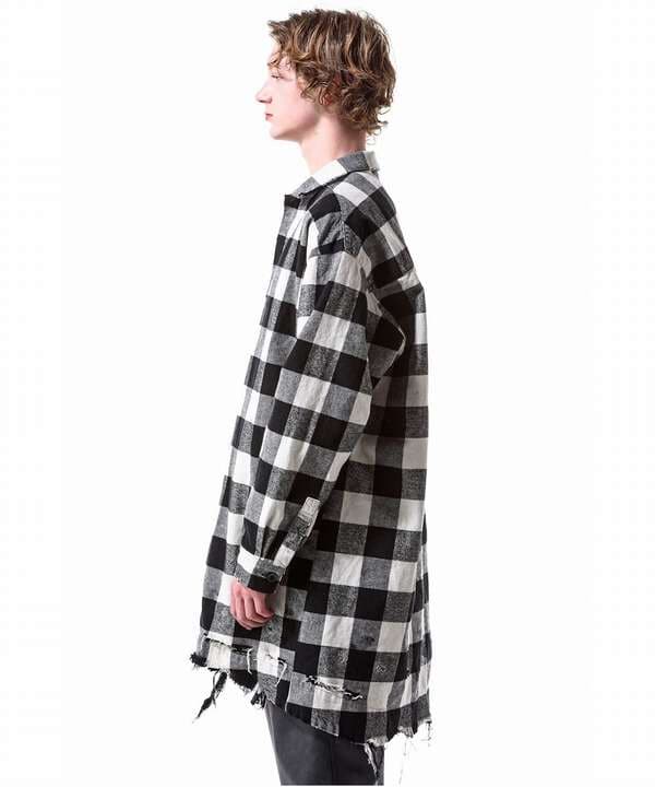 A.F ARTEFACT/Damage CheckPattern LongShirts