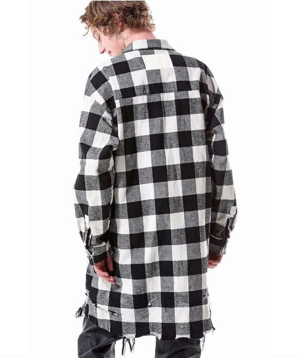 A.F ARTEFACT/Damage CheckPattern LongShirts