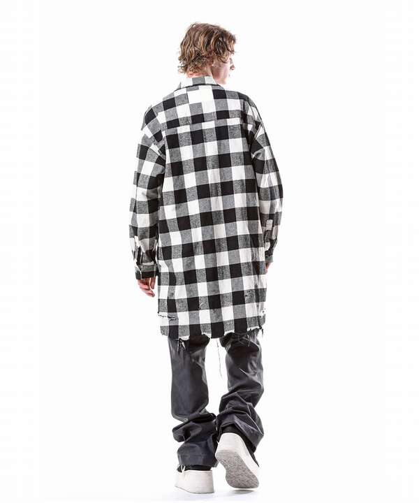 A.F ARTEFACT/Damage CheckPattern LongShirts