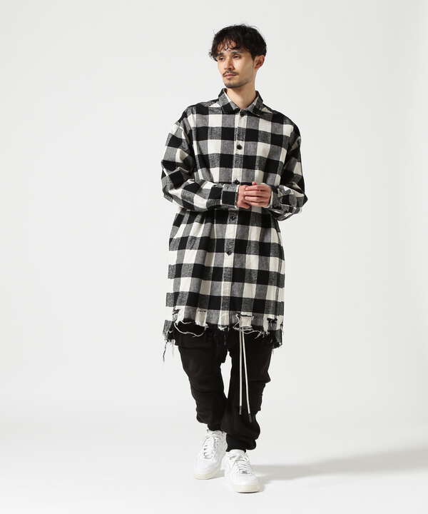 A.F ARTEFACT/Damage CheckPattern LongShirts