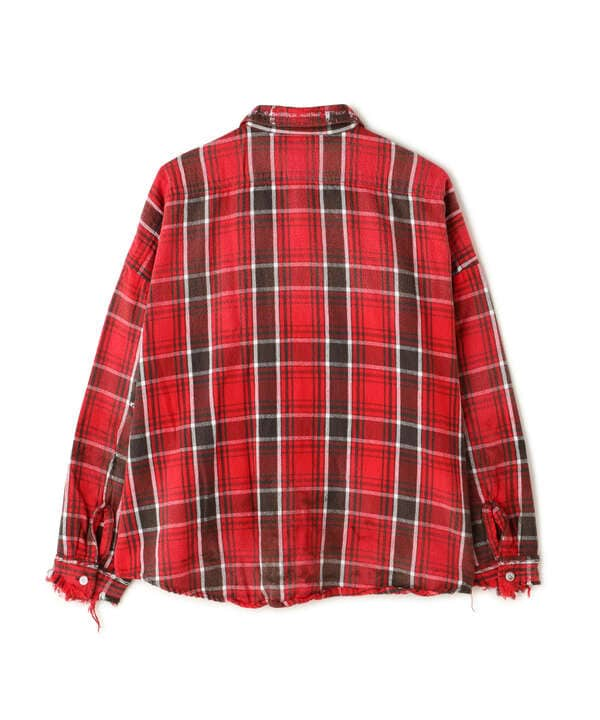 SAINT MICHAEL/セントマイケル/FRANNEL SHIRT/RED/GRAY