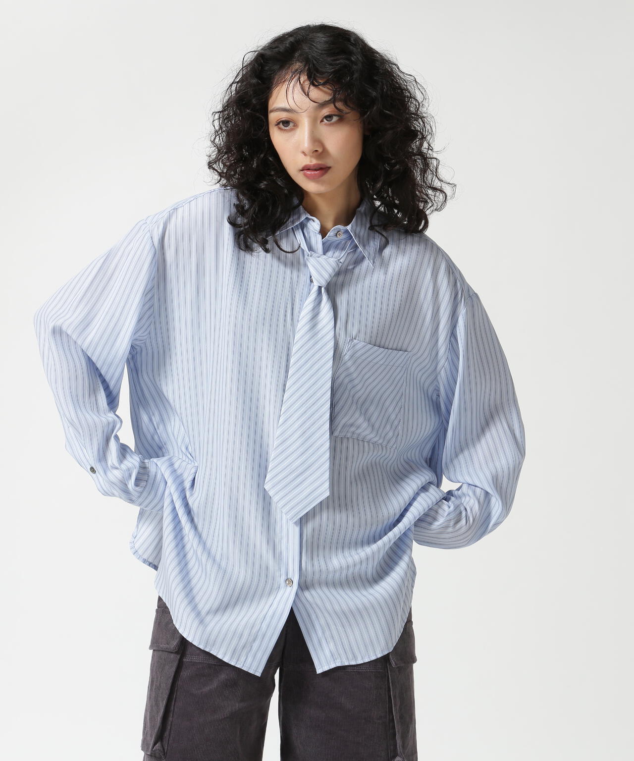 MAISON SPECIAL/メゾンスペシャル/Stripe Tie Shirt