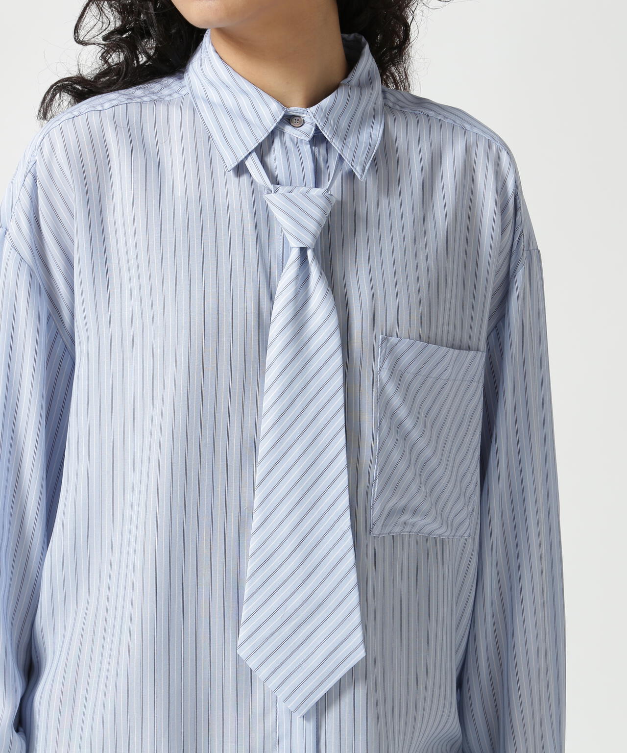 MAISON SPECIAL/メゾンスペシャル/Stripe Tie Shirt