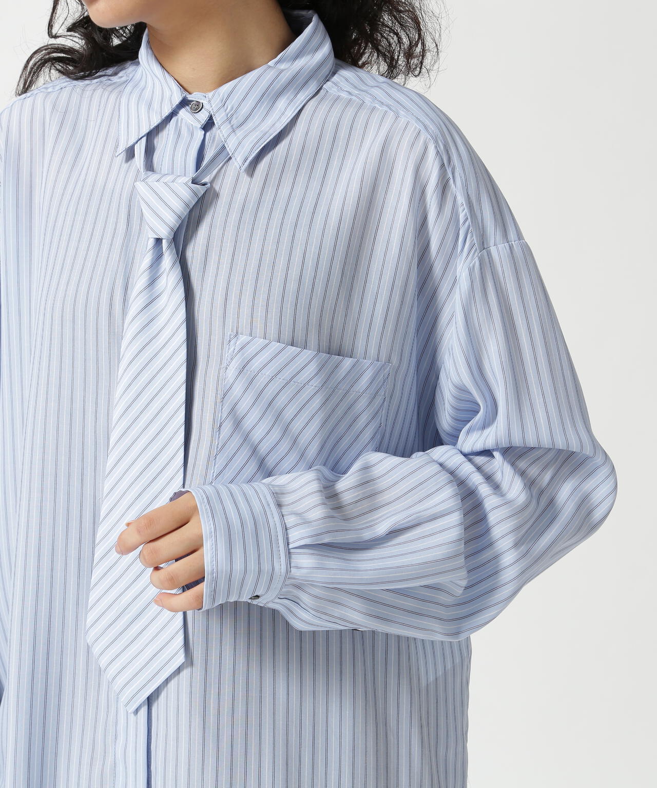 MAISON SPECIAL/メゾンスペシャル/Stripe Tie Shirt