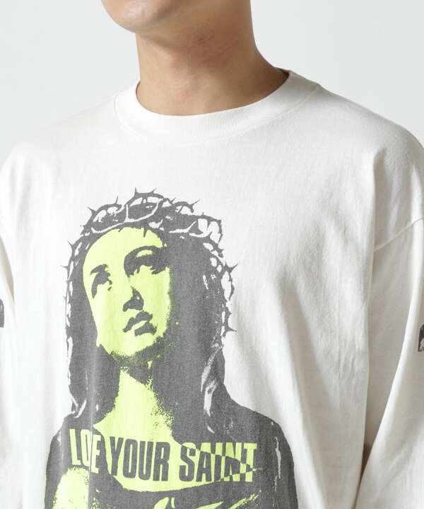 SAINT MICHAEL/セントマイケル/LS TEE/LOVE UR SAINT/WHITE