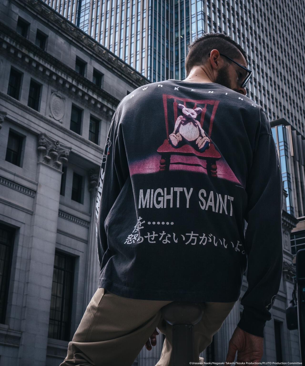 SAINT MICHAEL/セント マイケル/PT_LS TEE/PLUTO/BLACK