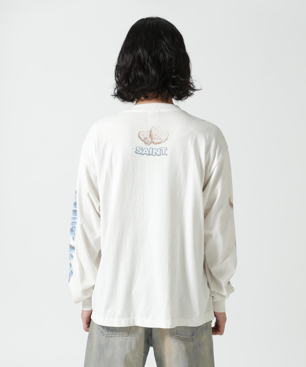 SAINT MICHAEL/セント マイケル/SA_LS TEE/HEART CKIE/WHITE