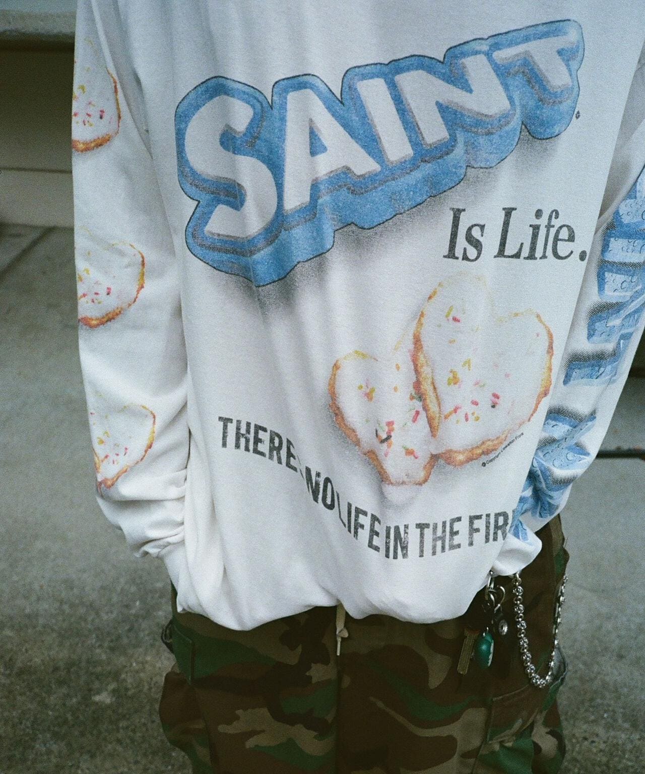 SAINT MICHAEL/セント マイケル/SA_LS TEE/HEART CKIE/WHITE