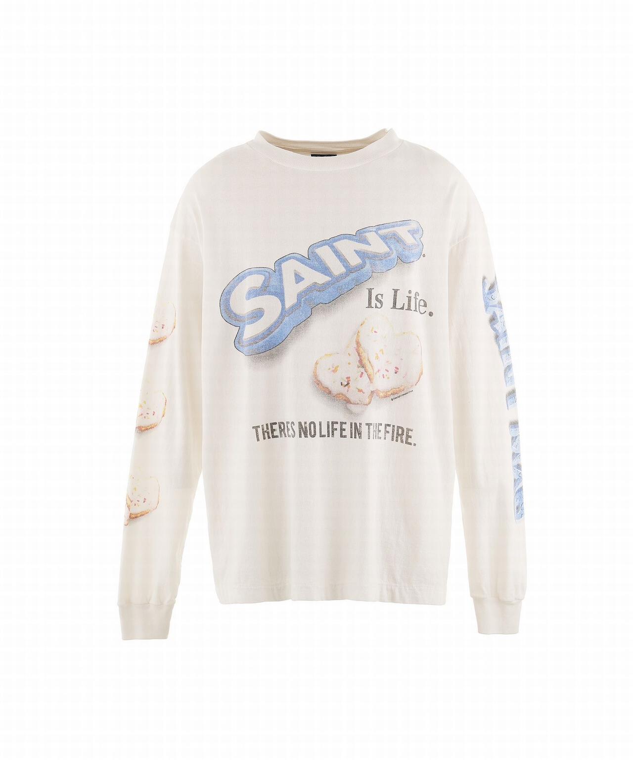 SAINT MICHAEL/セント マイケル/SA_LS TEE/HEART CKIE/WHITE