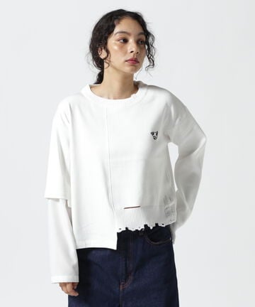 AULA AILA/アウラアイラ/WAU POINT KNIT COMBINATION TOPS