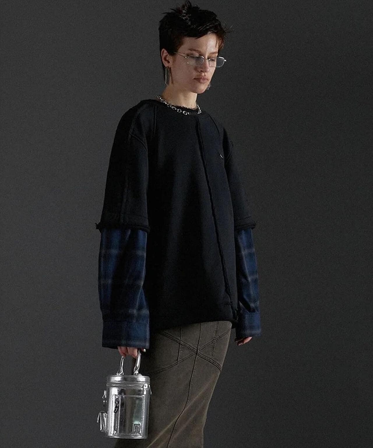 PRANK PROJECT/プランクプロジェクト/Shirt Layered Sweatshirt