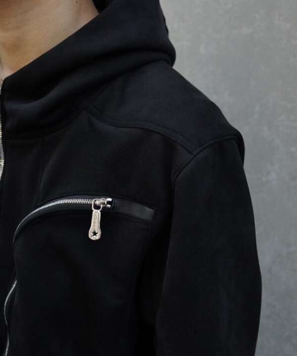 FranCisT_MOR.K.S./FAKE SUEDE DEVICE HOODIE JACK