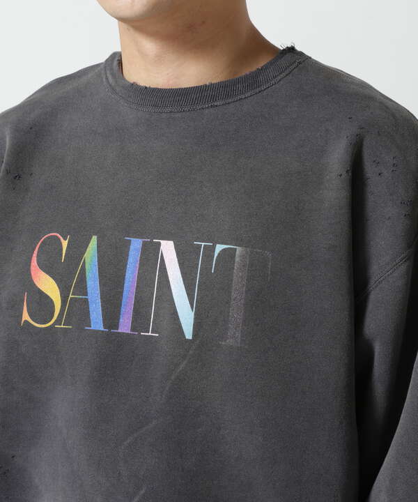 SAINT MICHAEL/セントマイケル/CREW SWEAT/RAINBOW SNT/BLACK