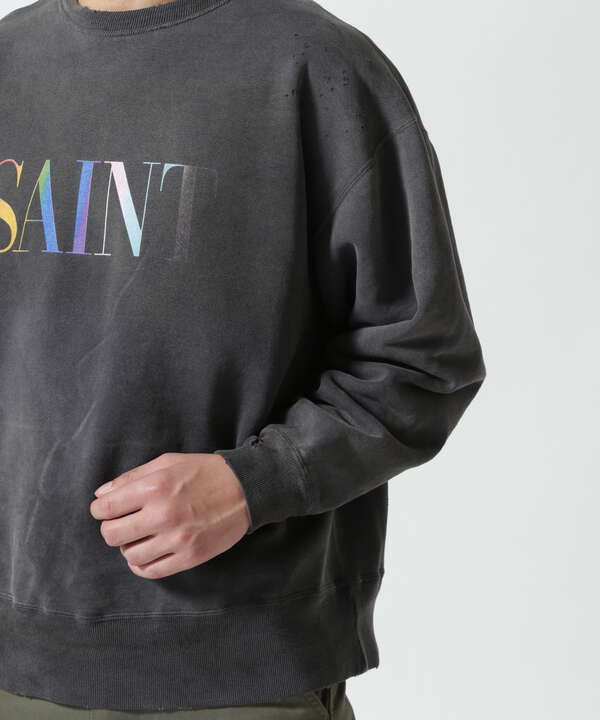 SAINT MICHAEL/セントマイケル/CREW SWEAT/RAINBOW SNT/BLACK