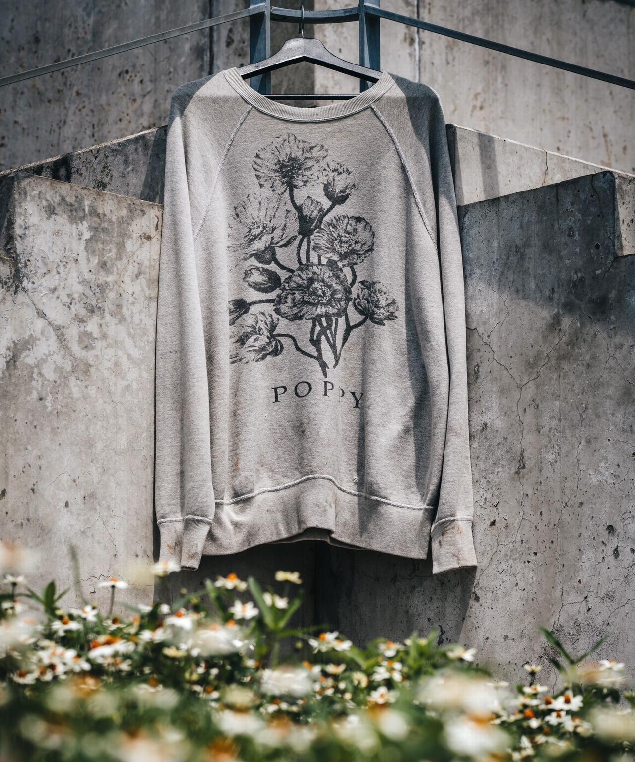 SAINT MICHAEL/セントマイケル/CREW SWEAT/FLOWER/GRAY