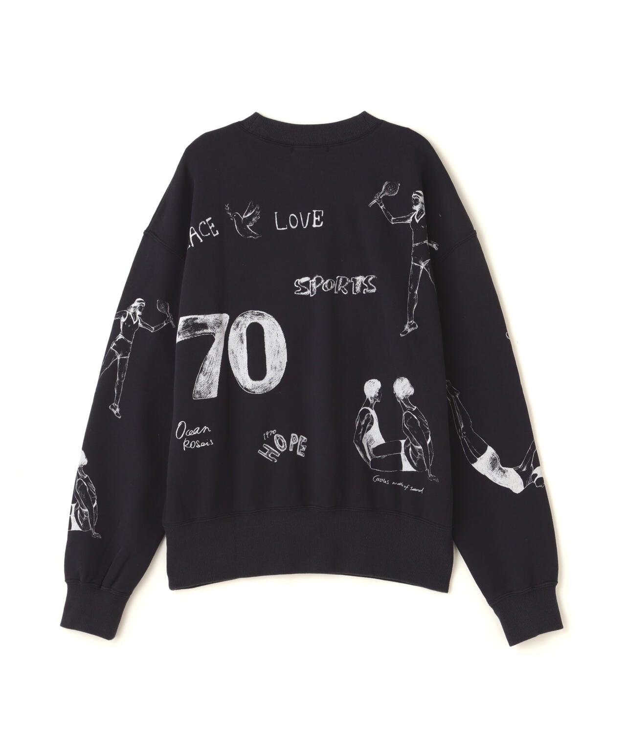 MAISON SPECIAL/Vintage Style Drawing Sweatshirt