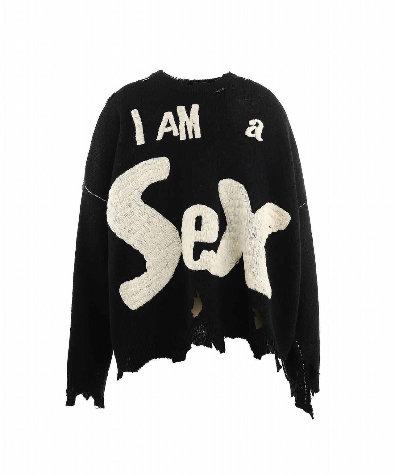 SAINT MICHAEL/セントマイケル/SP_CREW KNIT/I AM A/BLACK