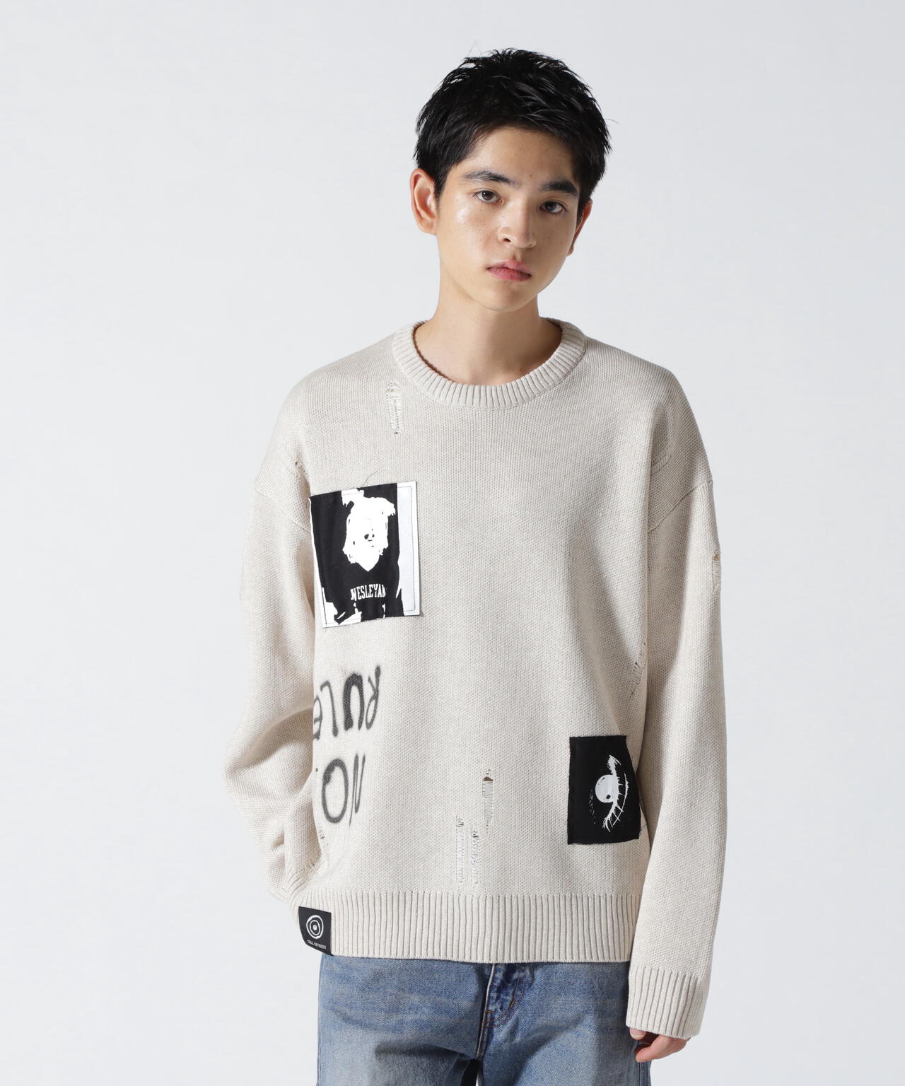 Guernika/Crash Knit sweater (Cell Division)/Beige