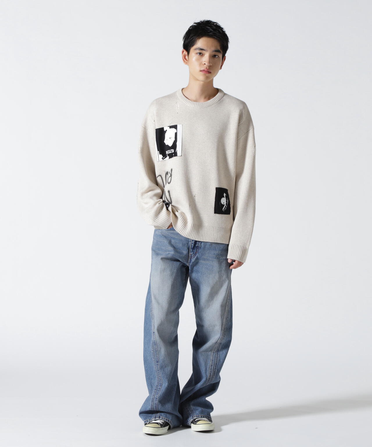 Guernika/Crash Knit sweater (Cell Division)/Beige