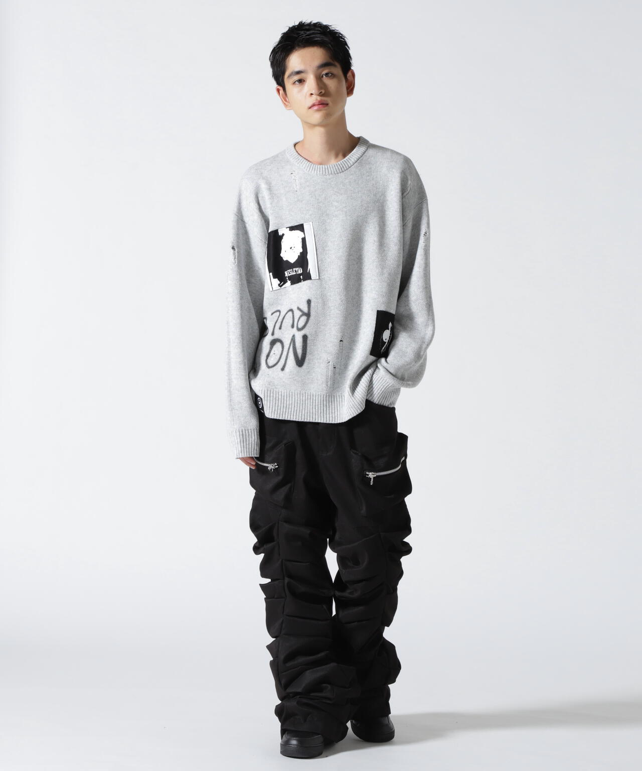 Guernika/Crash Knit sweater(Cell Division)/Gray