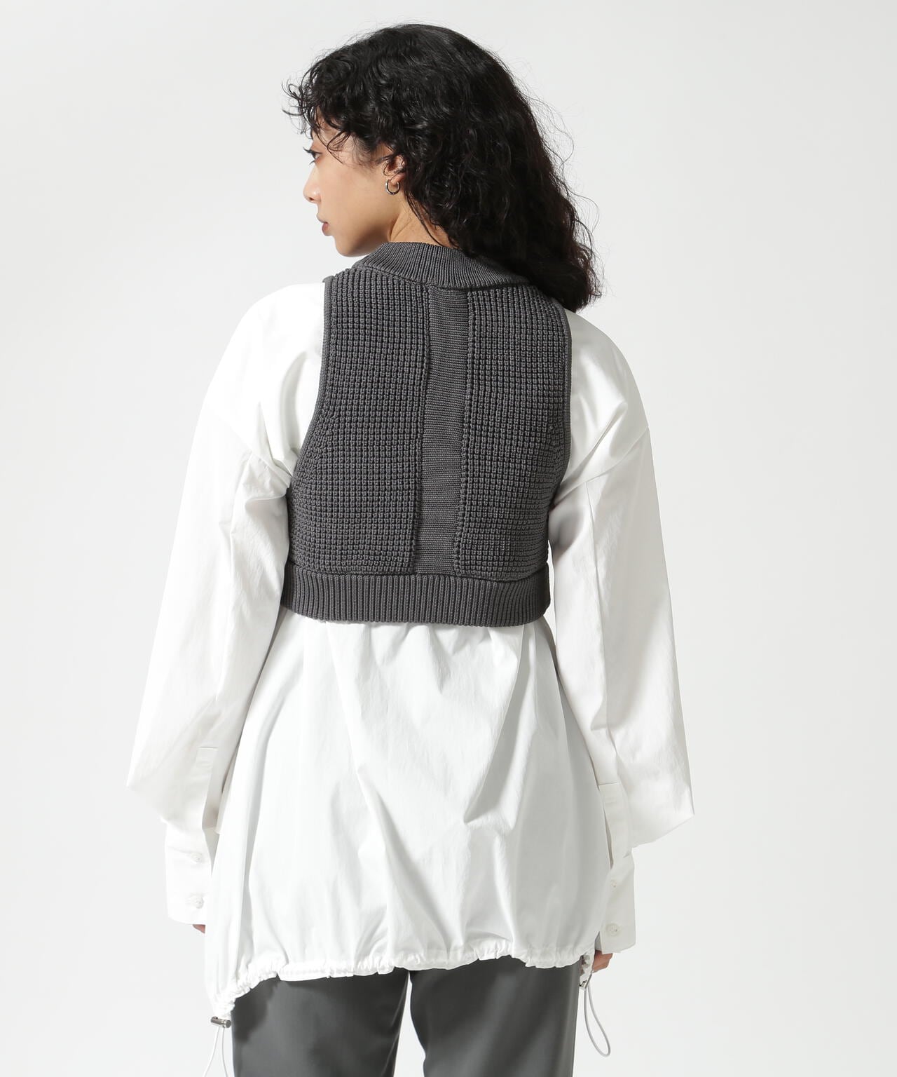 UN3D./アンスリード/WAFFLE SHORT KNIT VEST/ワッフルショートニットベスト