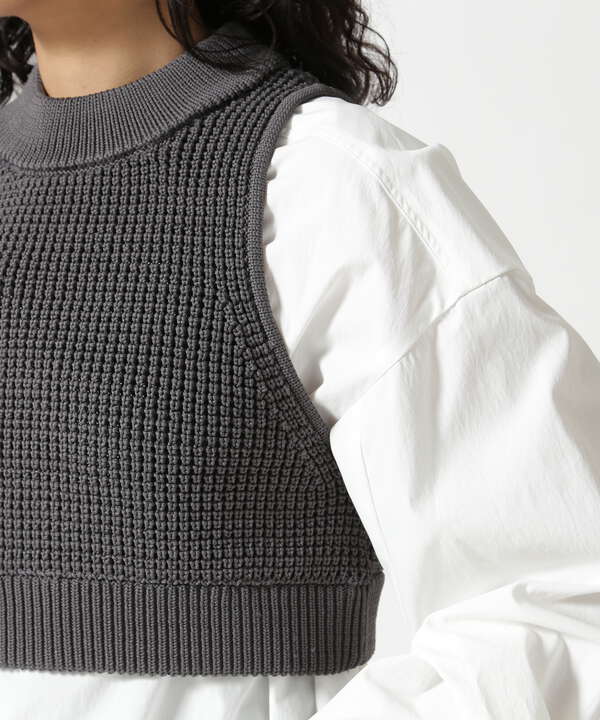 UN3D./アンスリード/WAFFLE SHORT KNIT VEST/ワッフルショートニットベスト