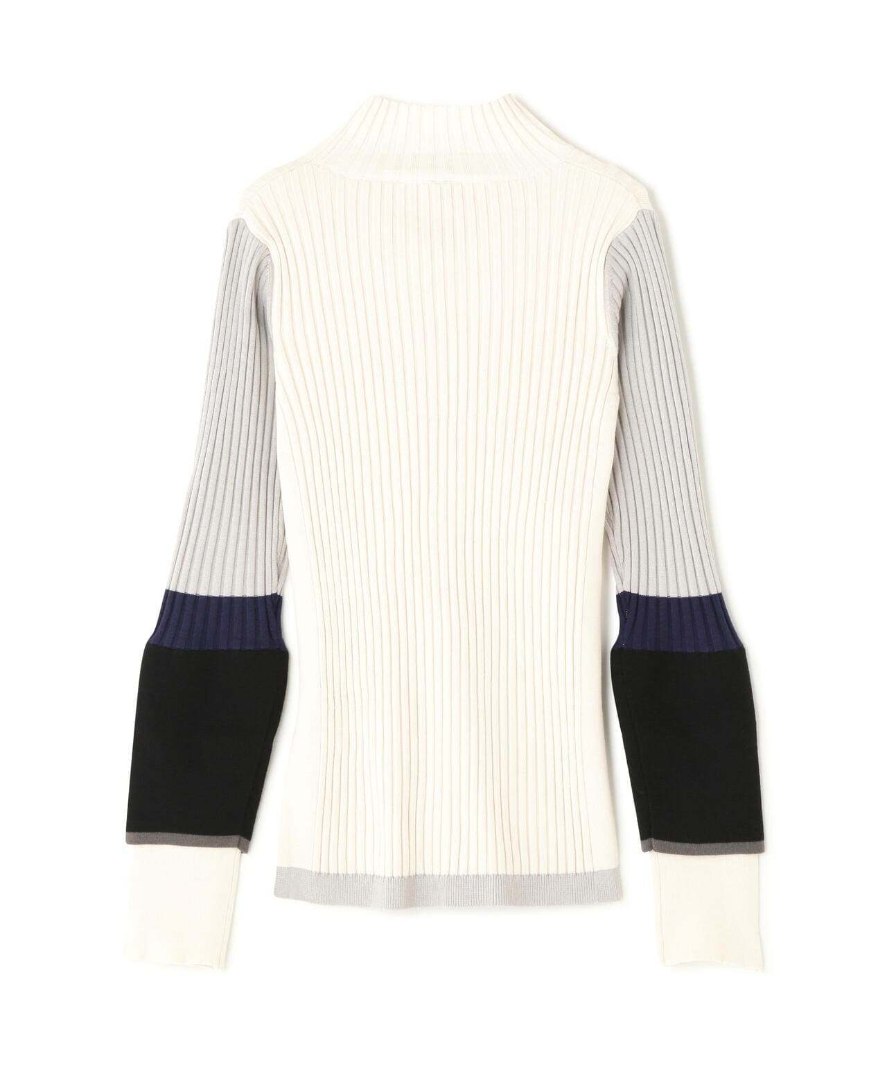 AULA AILA/アウラアイラ/COLOR BLOCK SLEEVE RIB KNIT