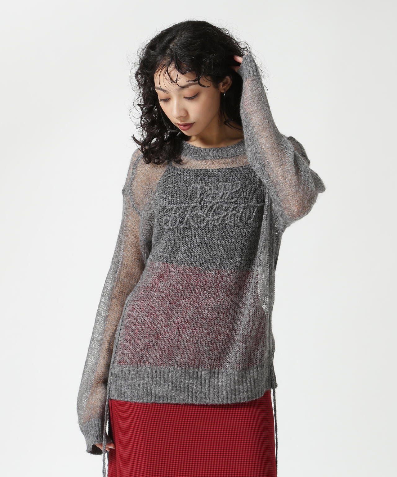 MAISON SPECIAL/メゾンスペシャル/Bright Logo Sheer Knitwear