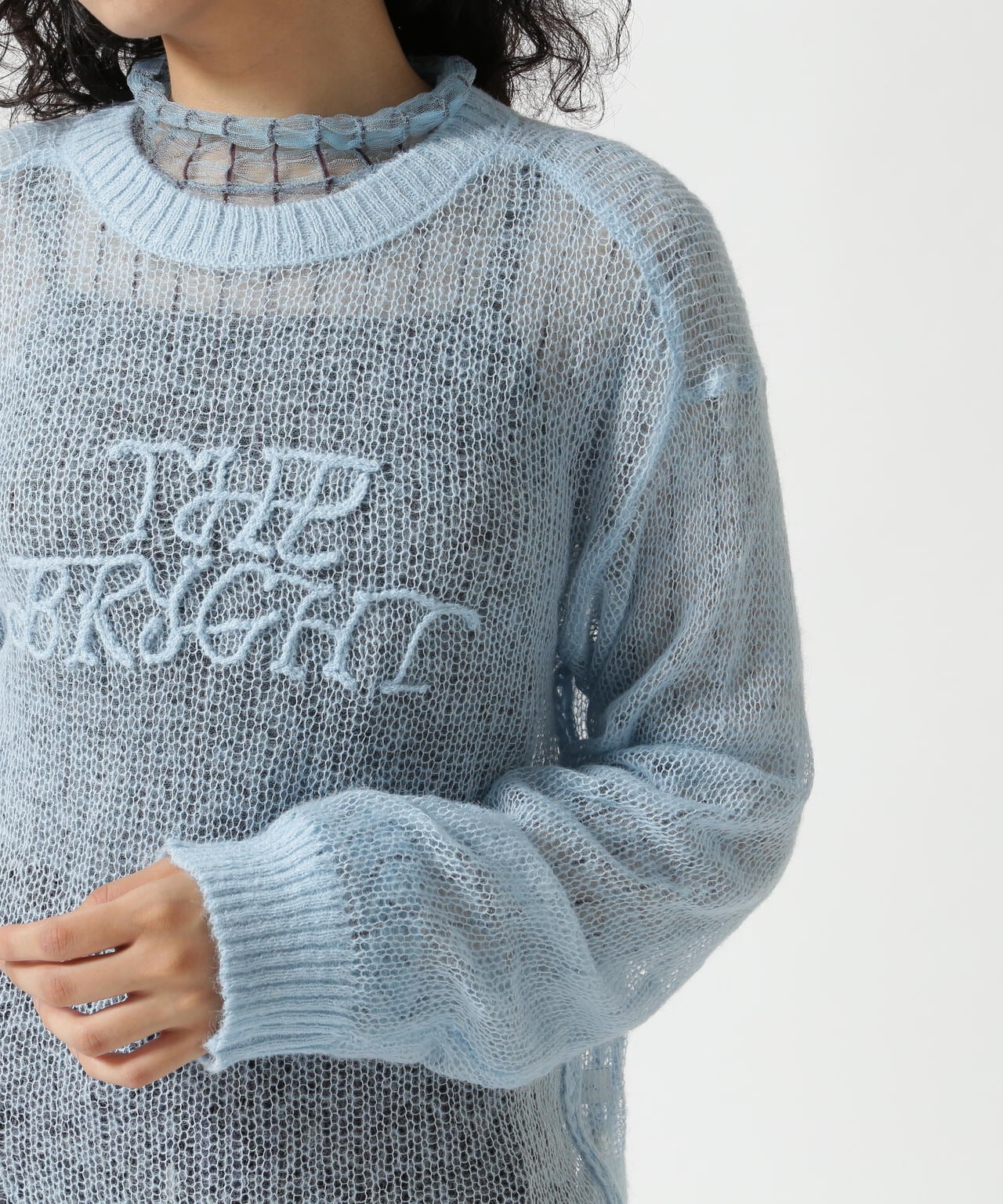 MAISON SPECIAL/メゾンスペシャル/Bright Logo Sheer Knitwear