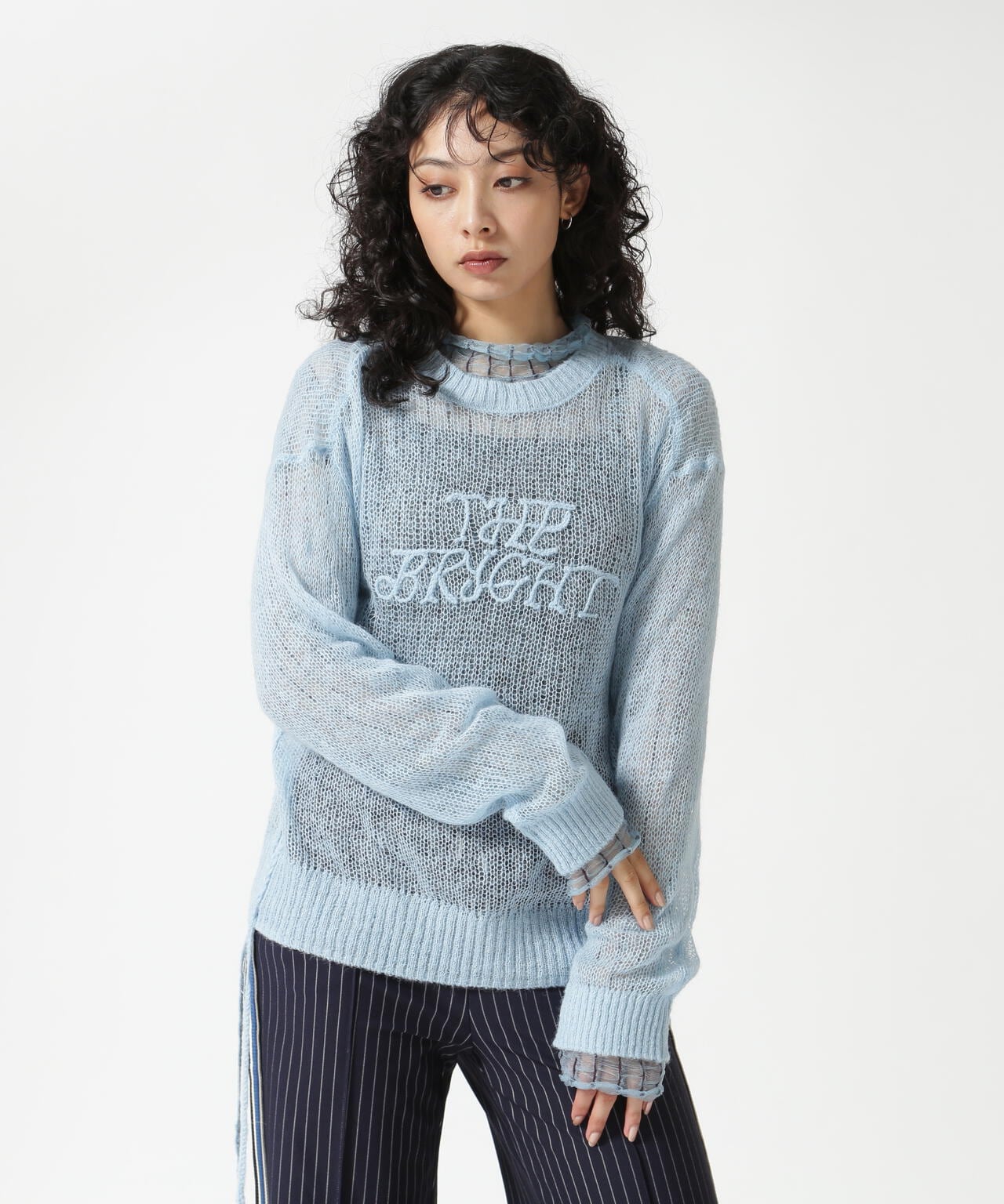 MAISON SPECIAL/メゾンスペシャル/Bright Logo Sheer Knitwear