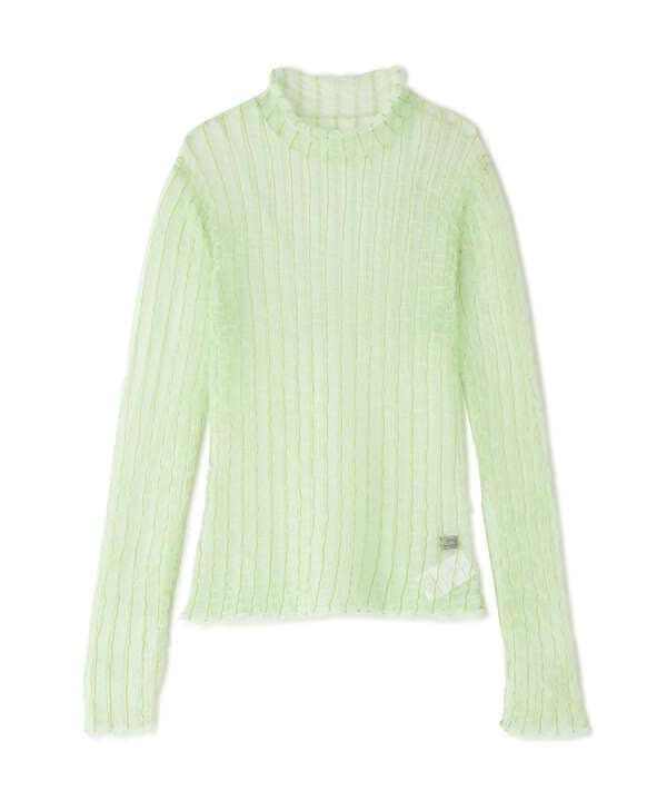 MAISON SPECIAL/メゾンスペシャル/Shirring Stripe Sheer Knitwear