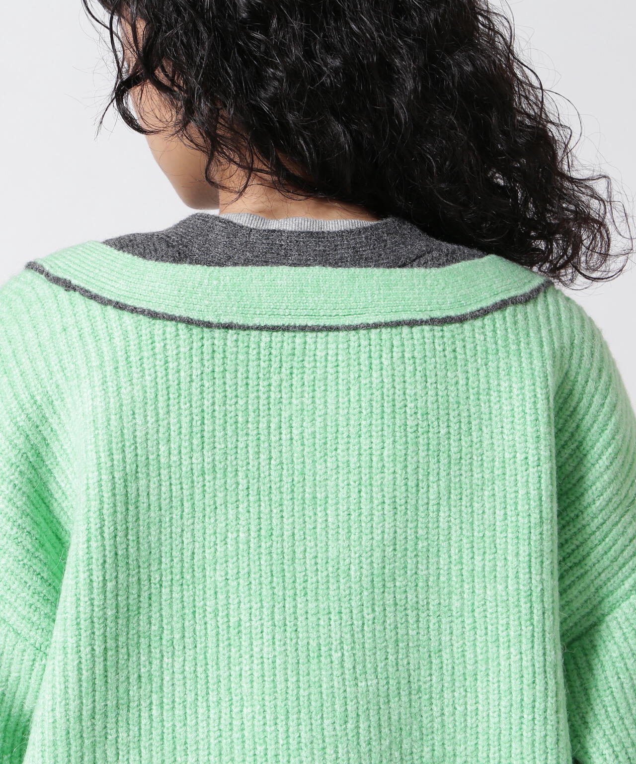 MAISON SPECIAL/Double Color Layered Knit Cardigan