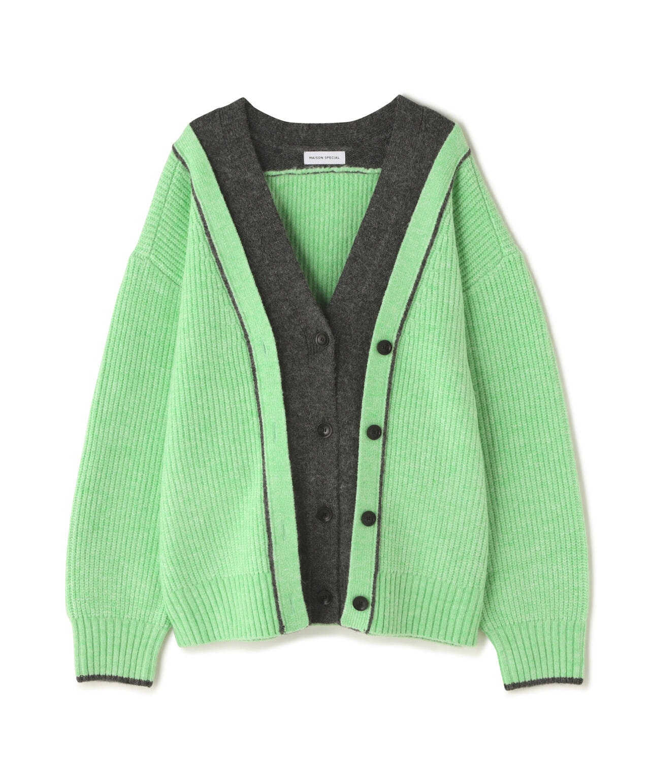 MAISON SPECIAL/Double Color Layered Knit Cardigan