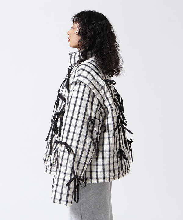 MAISON SPECIAL/2way Checkered Ribbon Puffer Jacket