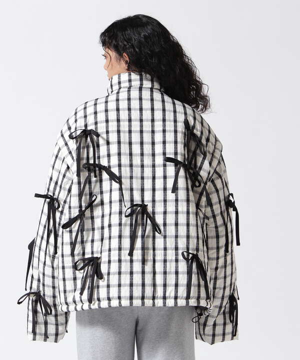 MAISON SPECIAL/2way Checkered Ribbon Puffer Jacket