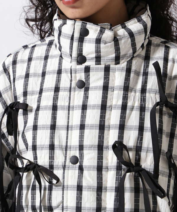 MAISON SPECIAL/2way Checkered Ribbon Puffer Jacket