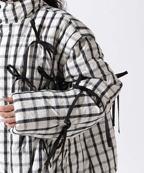 MAISON SPECIAL/2way Checkered Ribbon Puffer Jacket