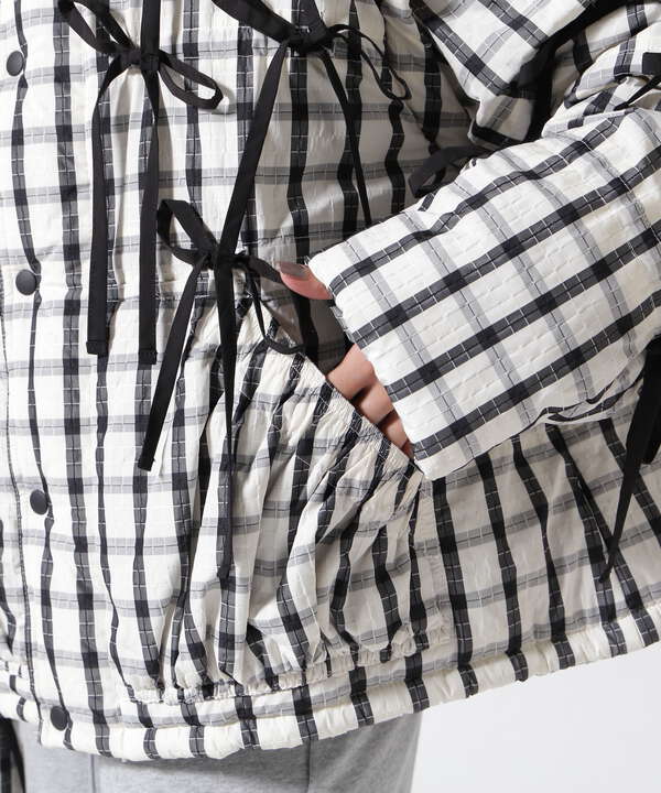 MAISON SPECIAL/2way Checkered Ribbon Puffer Jacket